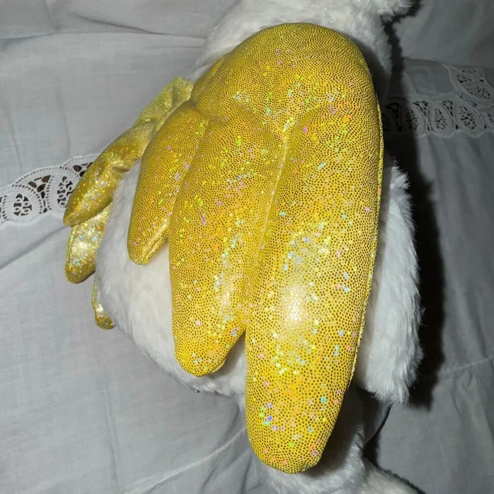Ty Beanie Buddy Halo II Angel Bear 2000 White Gold Wings Iridescent Sparkle MWMT